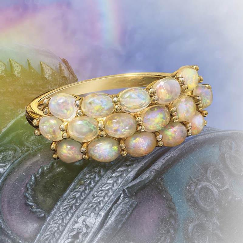 Ethiopian Opal Rainbow Ring